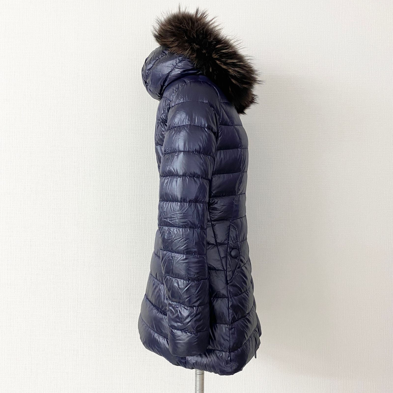 美品 タトラス ファー付き ダウンコート ネイビー 2 美品 タトラス 