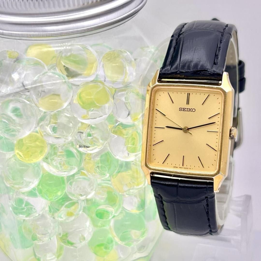 美品/新品電池】 SEIKO セイコー メンズ 腕時計 ゴールド 新品ベルト