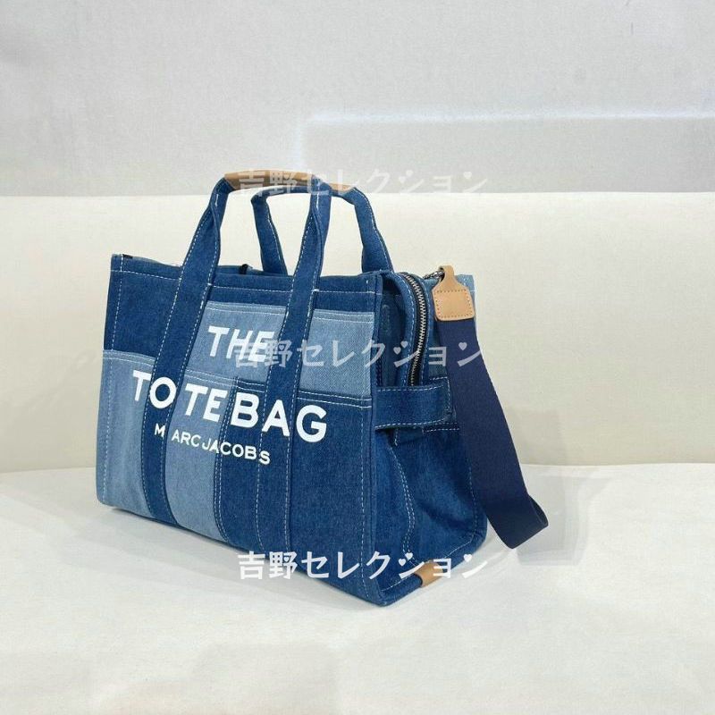 美品 MARC JACOBS ショルダーバッグ デニムミニトートバッグ ブルー 