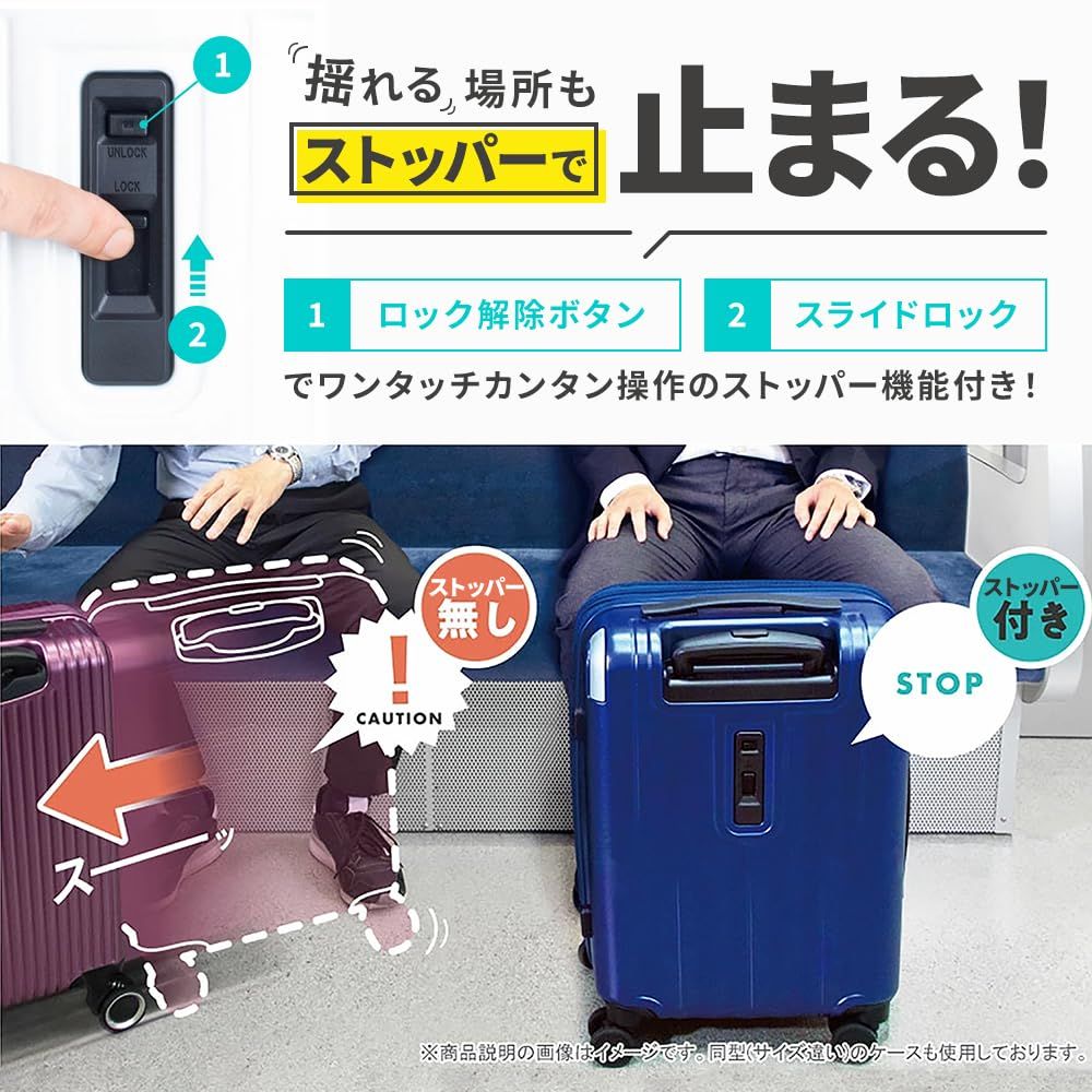 キャリーケース ジッパーキャリー トップオープン フロントオープン