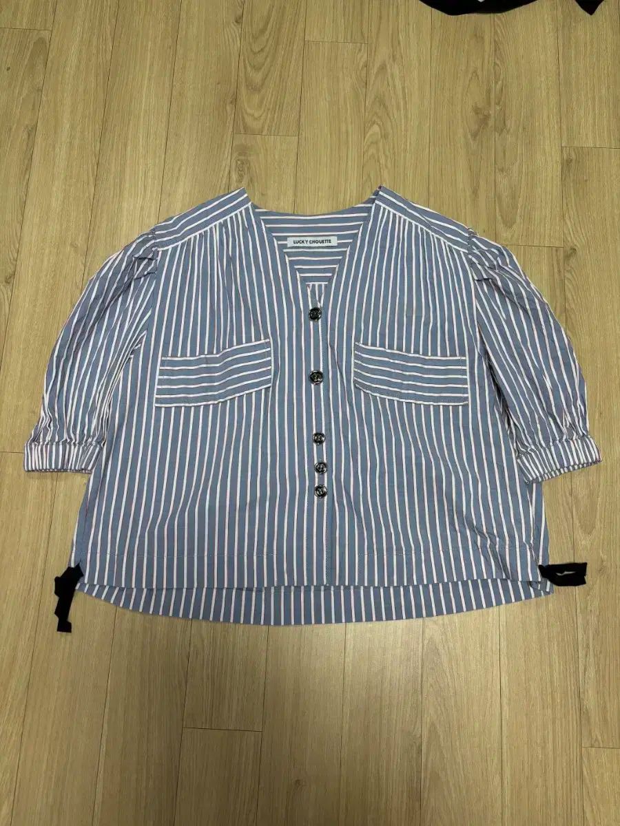 LUCKY CHOUETTE ラッキーシュエトゥ 5 スリーブレス ストライプ ジャケット S M