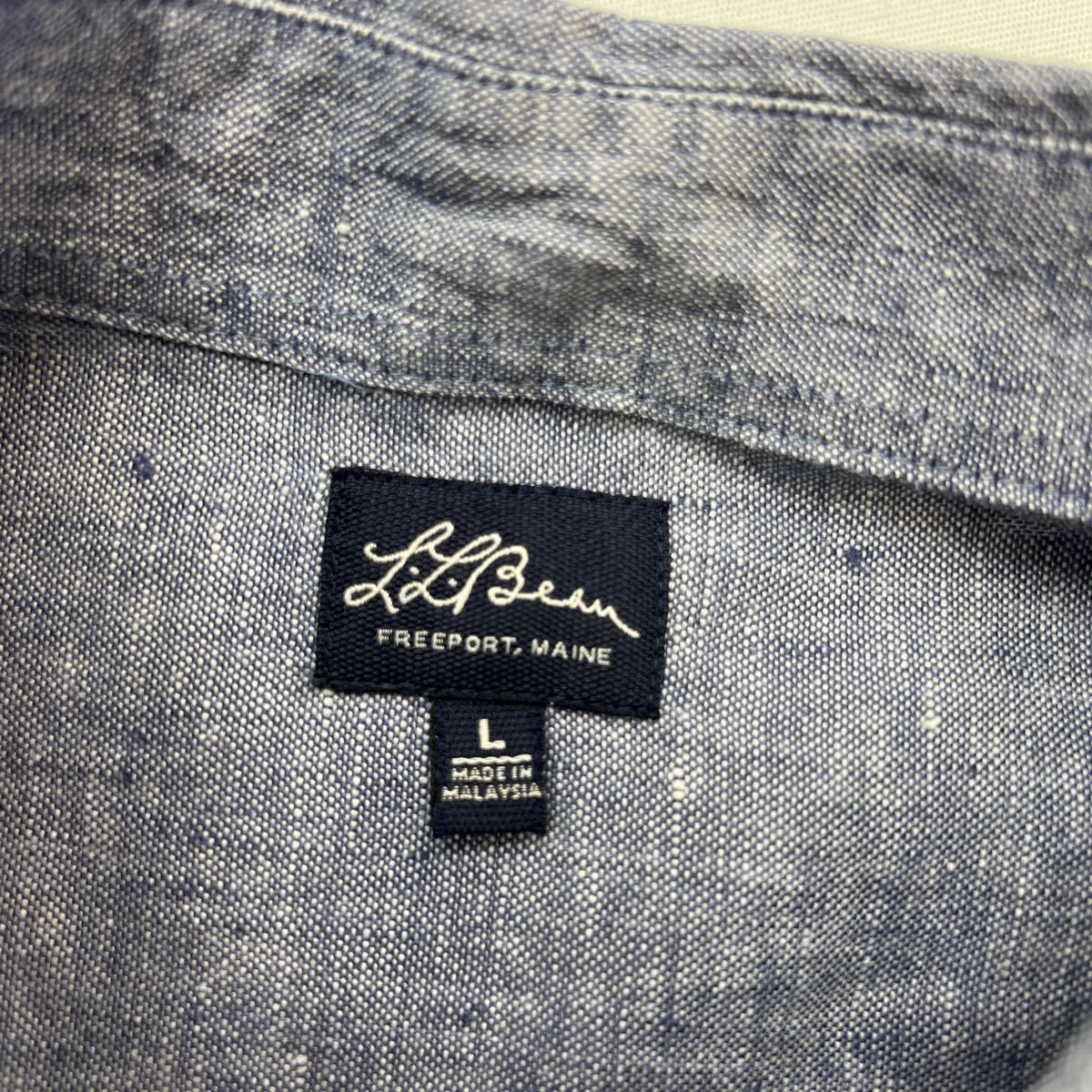 L.L.Bean ☆ 爽やかな洗いざらし感◎ 半袖 リネン ボタンダウン シャツ 