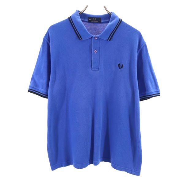 フレッドペリー 英国製 半袖 ポロシャツ 42 ブルー系 FRED PERRY