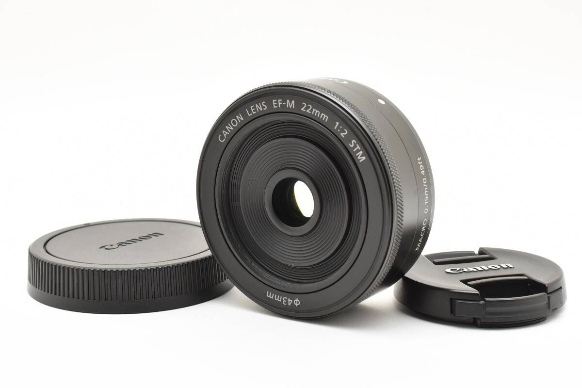 Canon キャノン EF-M 22mm F2 STM 動作OK・美品 ☆極上美品☆キャノン Canon EF-M 22mm F2 STM☆ Y800 #2861