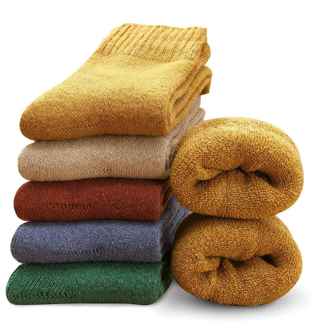 売切注意 室内とアウトドアのアクティビティに適しています 耐久性 ソックス あったかい 防寒保温 22-25cm 厚手 5足セット 冬 暖かい レディース 靴下 Wamicu