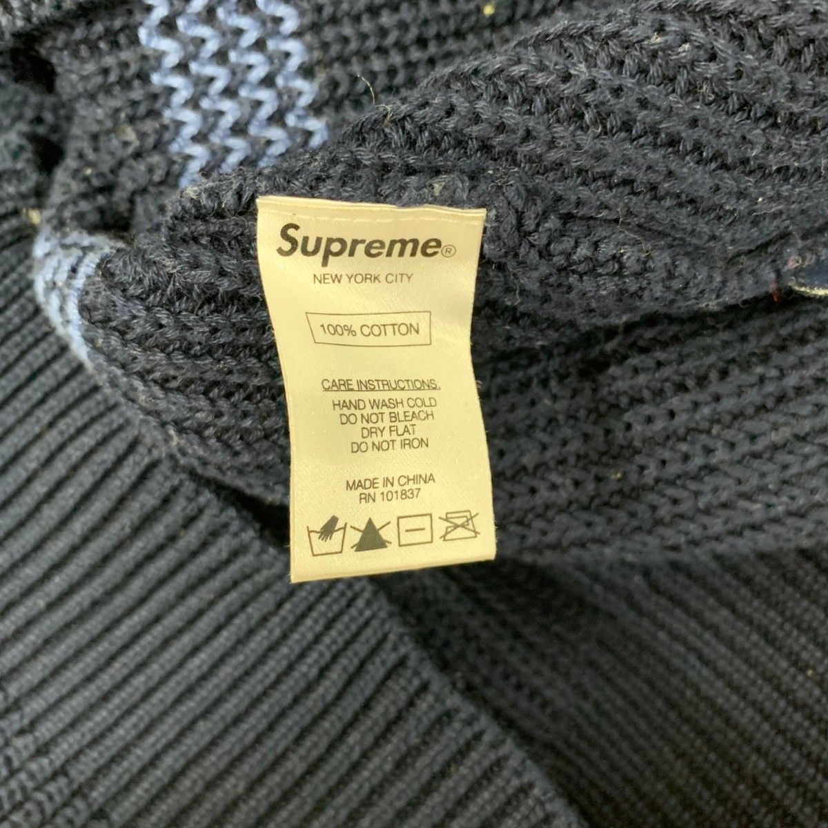 シュプリーム SUPREME Tonal Stripe Crewneck Sweater パーカ ネイビー 