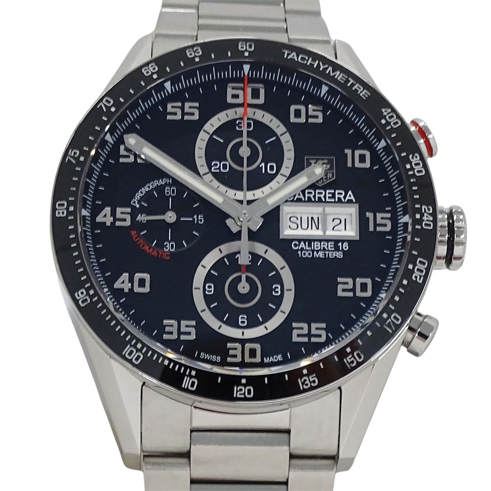 タグホイヤー TAG Heuer カレラ CV2A1R BA0799 時計 メンズ ブランド キャリバー16 クロノグラフ 自動巻き AT ステンレス SS シルバー ブラック 裏スケ 磨き済み