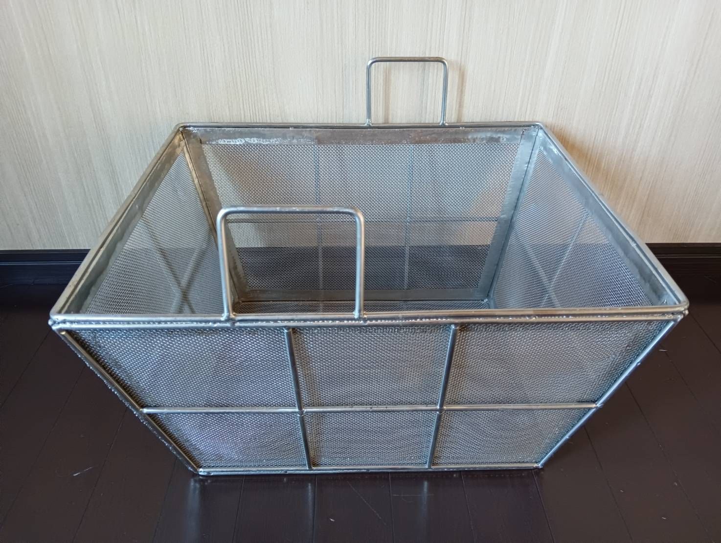 業務用 厨房 ステンレス ザル 角カゴ 47.5×38×26㎝