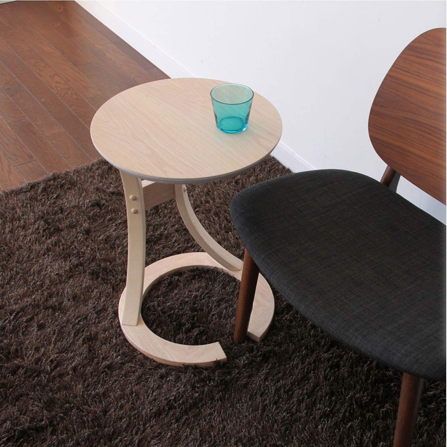 市場 サイドテーブル Lotus 幅40x奥行40x高さ56cm ナチュラル 手元まで寄せることができるデザイン ILT-2987NA