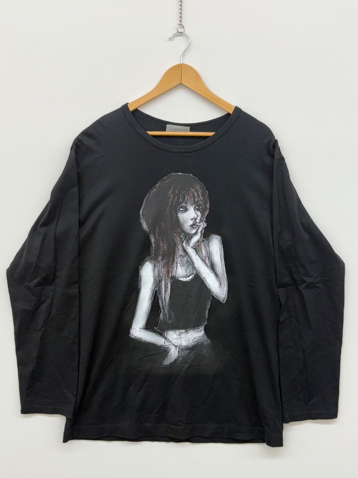 youjiyamamoto|ﾖｳｼﾞﾔﾏﾓﾄ|3|MAHABARA Plain Stitch Woman Print Long Sleeves|ﾏﾊﾊﾞﾗ|ﾛﾝT|BLACK|ﾌﾞﾗｯｸ