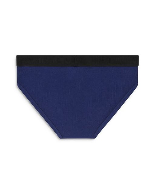 ヴェルサーチ メンズ ブリーフパンツ アンダーウェア Slip Ribbed Briefs Ink Blue