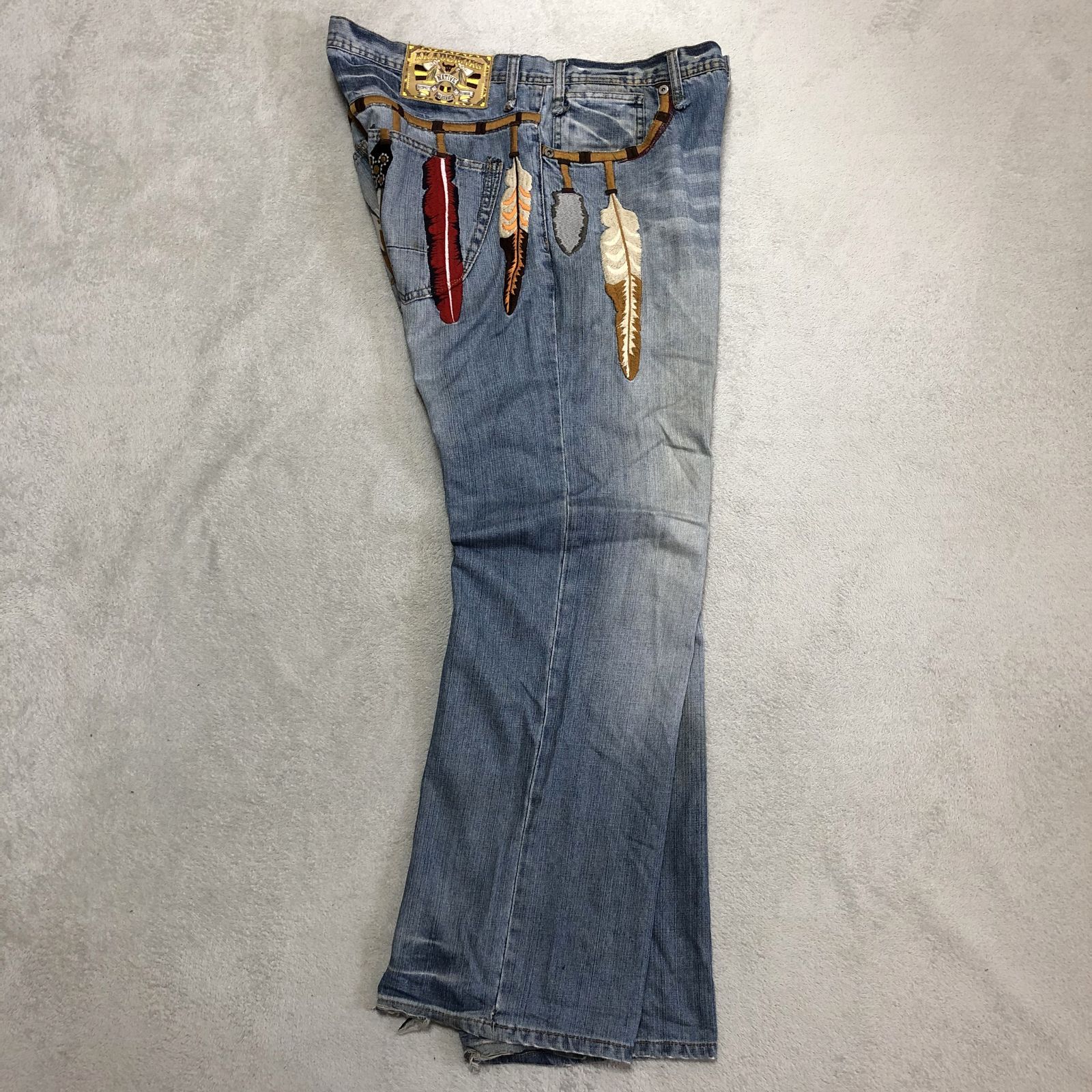 akademiks アカデミクス デニム ワイド デザイン W42 Akademiks デニムパンツ ジーパン ジーンズ NATIVE WARRIORS