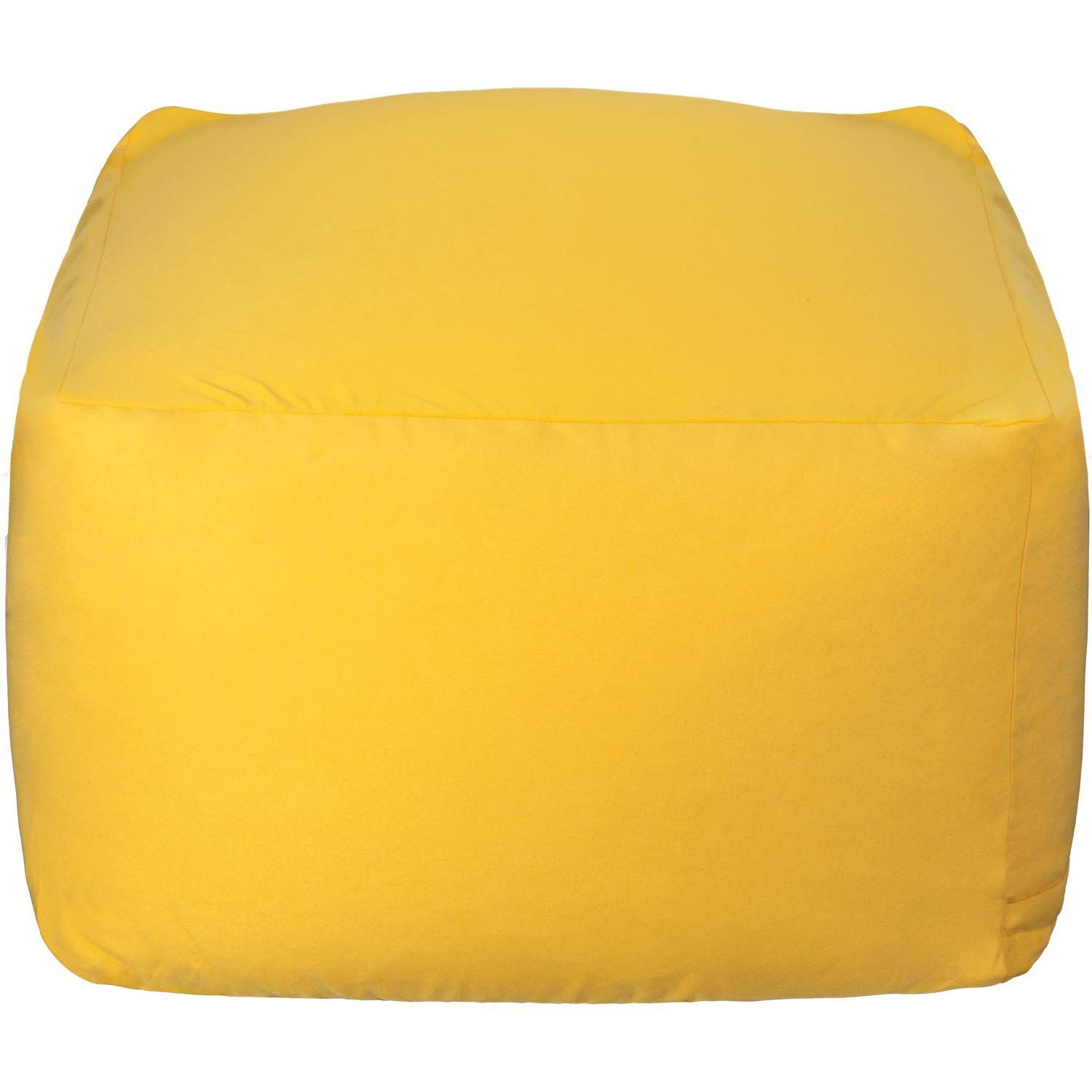 Homwarm ビーズクッション 怠惰なソファ 特大 55×55×35cm 疲労解消 健康 安全 無味 カバー取り外し 洗濯 座り オールシーズン適用 0.3mm-0.5mm 小ビーズ 豆袋座布団 イエロー S
