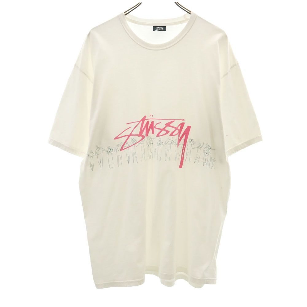 ステューシー 半袖 Tシャツ XL ホワイト STUSSY メンズ 古着 【240409】 メール便可