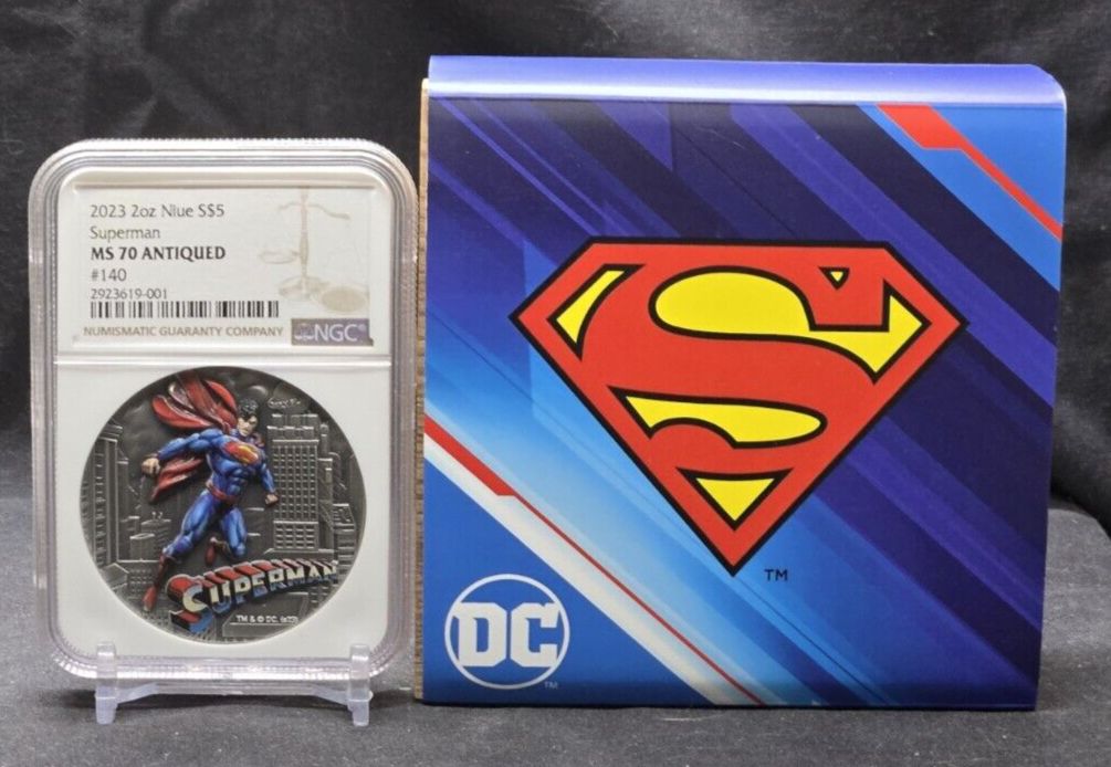 2025 CANADA $5 - SUPERMAN - NGC MS70 ANTIQUED - .999 SILVER COIN - ONLY 300 MADE