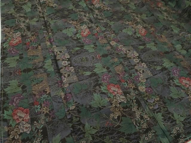 平和屋着物○本場大島紬 9マルキ 短冊流水花文 正絹 逸品 未使用  