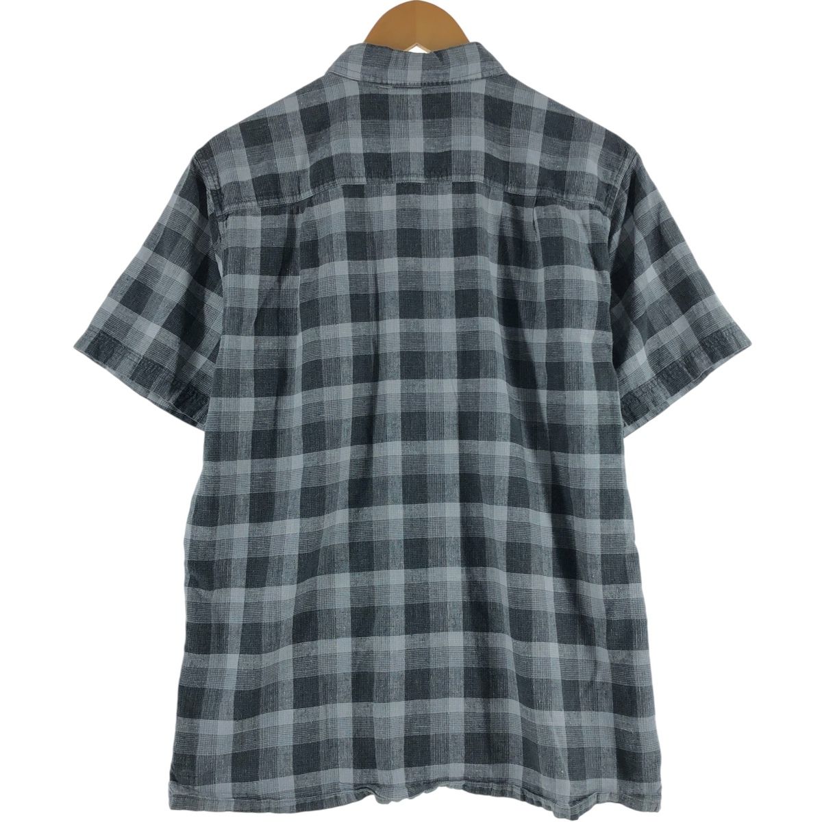 Patagonia チェック柄 半袖 ヘンプシャツ ボックスシャツ 【L】 古着 パタゴニア Patagonia マイグレーションヘンプシャツ