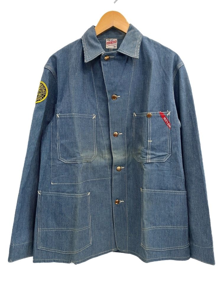 ヴィンテージ 50’s FINCK’S フィンクス タグ ストライプ カバーオール 38 ジャケット ネイビー 101MT-4396