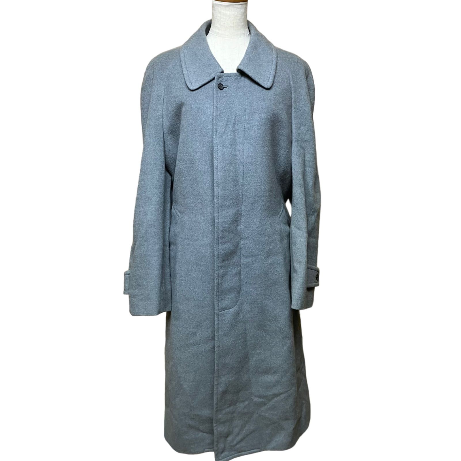 LANVIN チェスターコート グレー ネーム ウール ラム H48-25