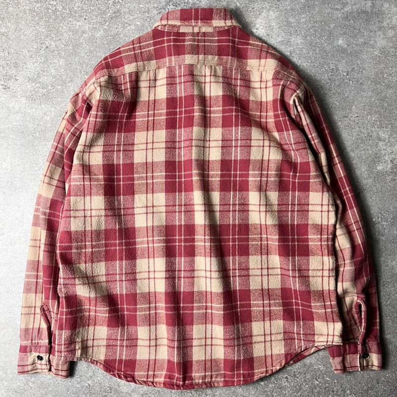 70s 80s USA製 FIVE BROTHER チェック 長袖 ヘビー フランネル シャツ