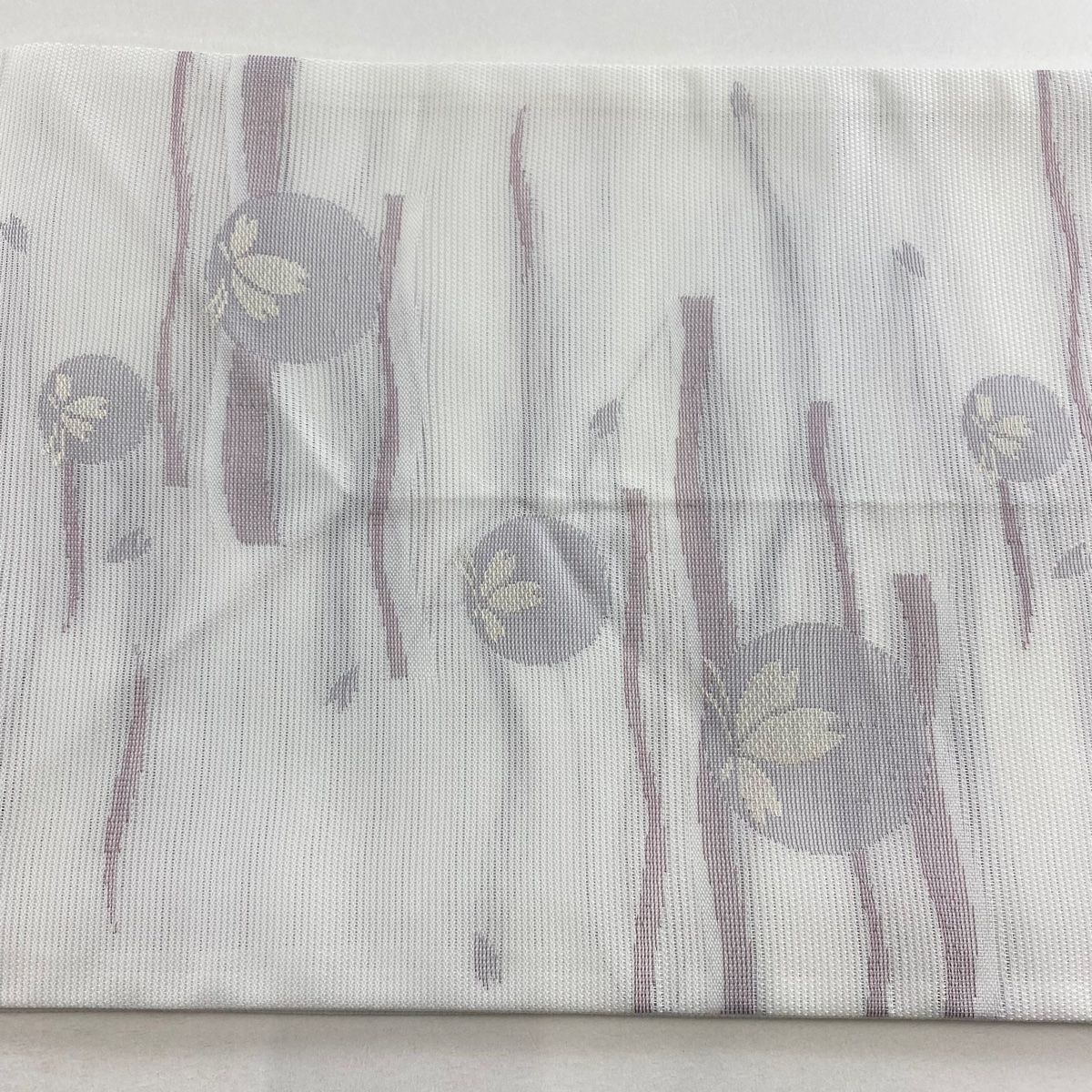 夏目 No.2521 正絹桜の花びら市松箔袋帯 美品 夏目 No.2521 正絹桜の