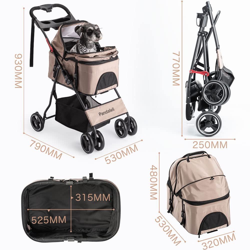 Pandaloli ペットカート ベビーカー 犬 バギー 耐荷重20Kg
