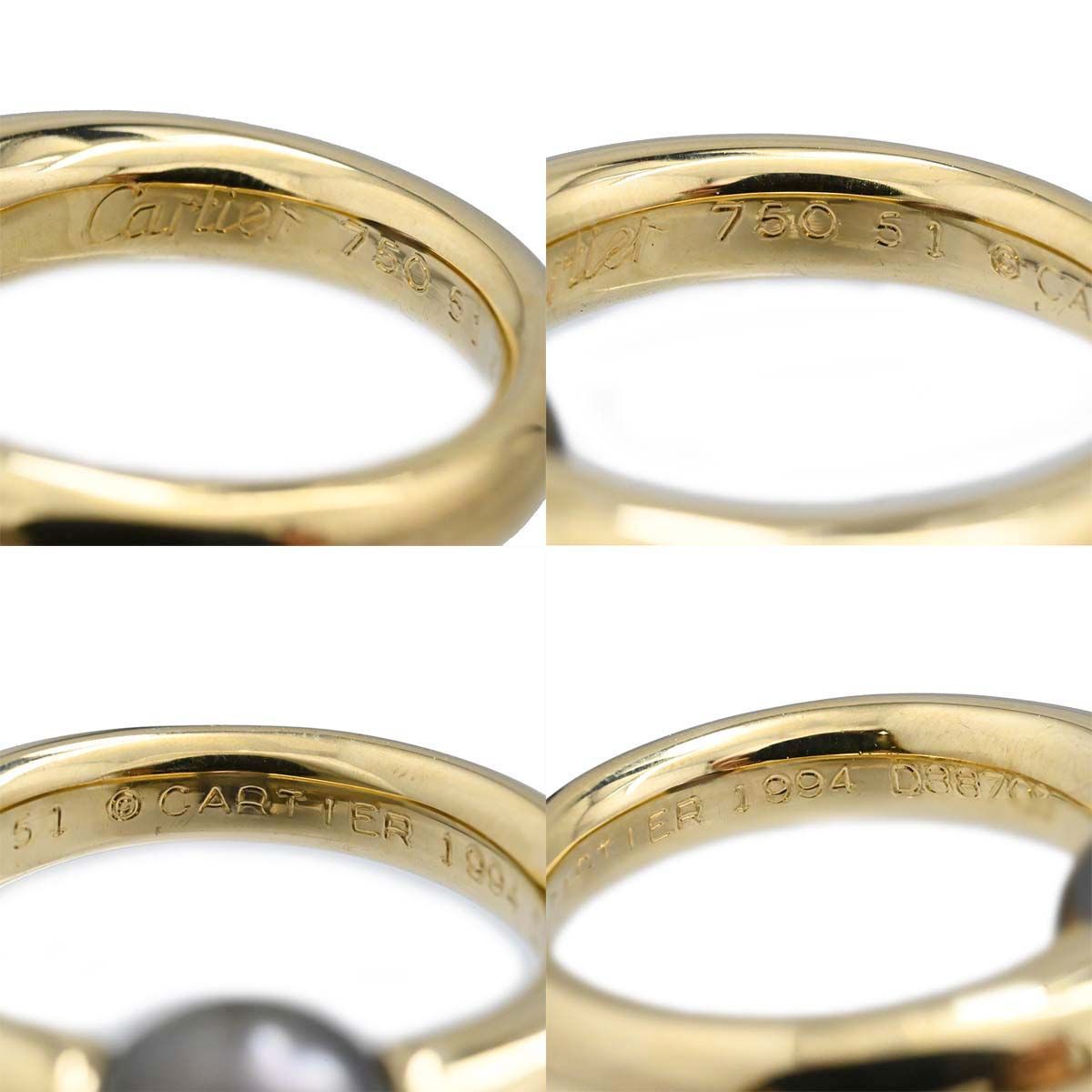 3552) カルティエ CARTIER 750YG イエローゴールド パール ぺ 
