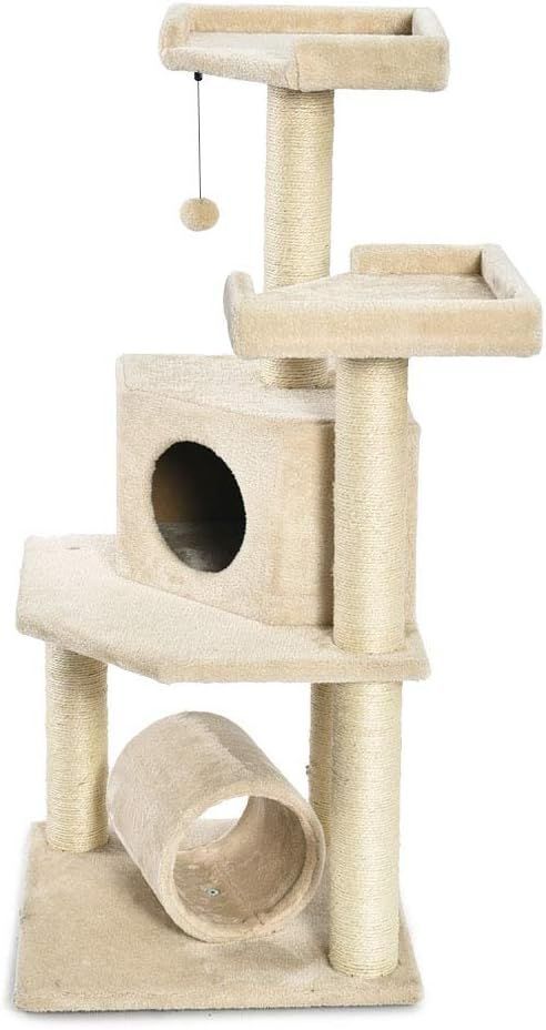 キャットタワー スロープ付き 登り降りしやすい 爪とぎ 猫タワー 子猫とシニアも楽々 95cm NPCT40W