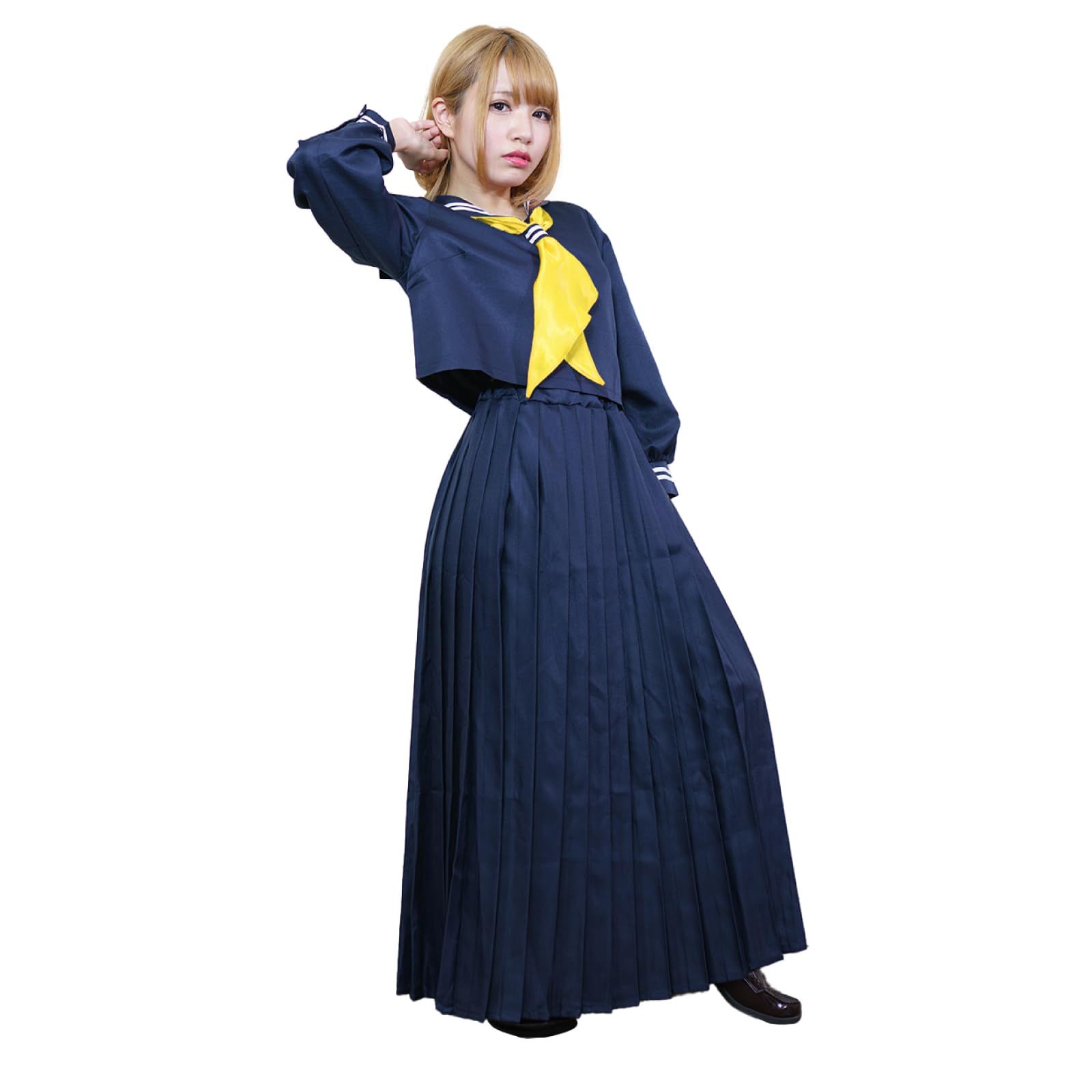 ロンスカヤンキー 人気商品】セーラー服 ロンスカ スケバン 3点 衣装 女性 これであなたも人気者 レディース ヤンキー コスプレ  パーティやイベントでぜひご利用ください 学ラン [スペースホビー] - メルカリ