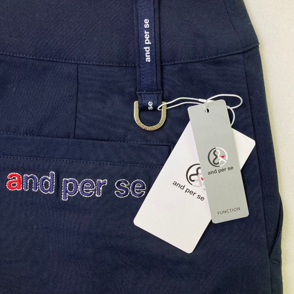 サイズ：L AND PER SE アンパスィ ストレッチスカート ネイビー
