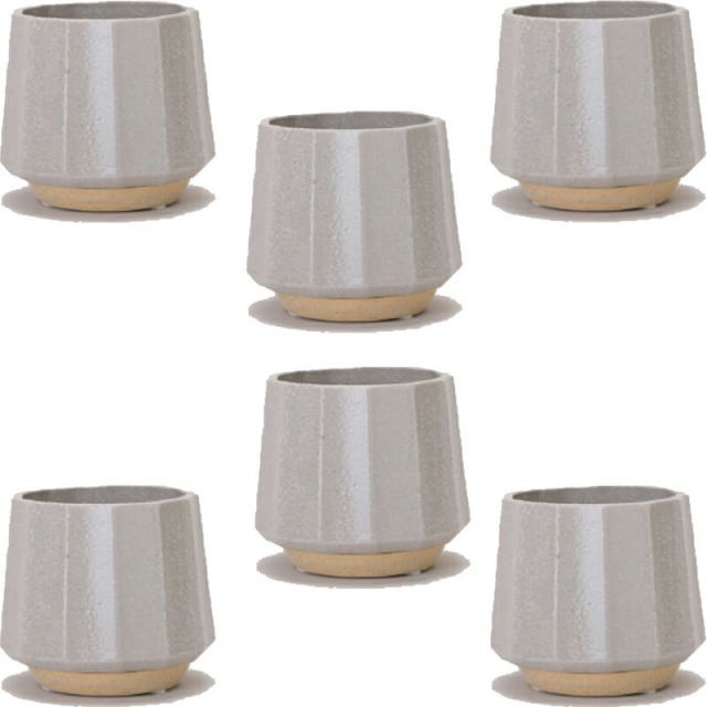 花 観葉植物用ポット ミルシカ 11 W Ceramic POT 6個入り 41030 底穴あり 受皿付き 代引き不可 小型ポット FARM p69