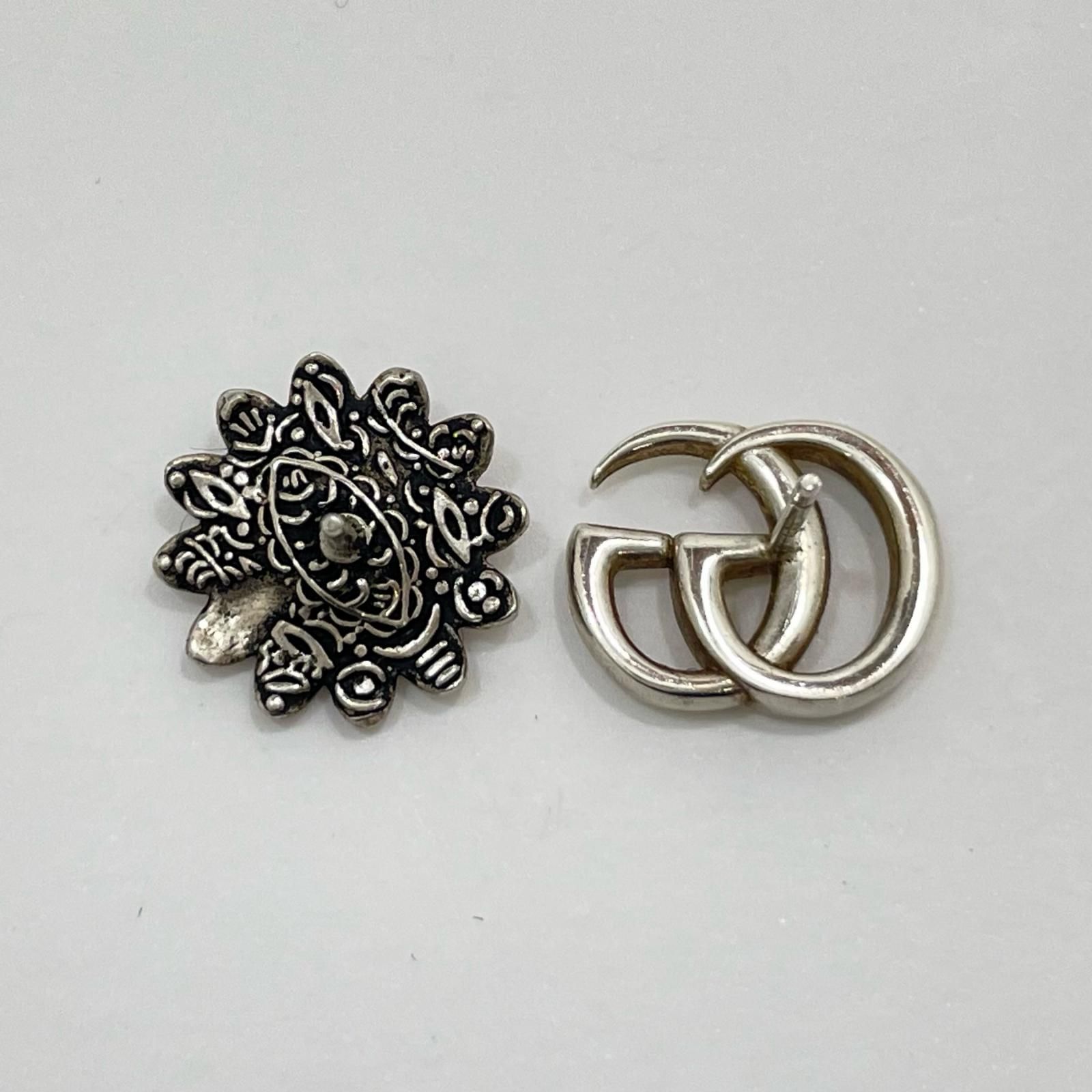 中古】GUCCI | グッチ ダブルG スタッズ ピアス フラワー 527344