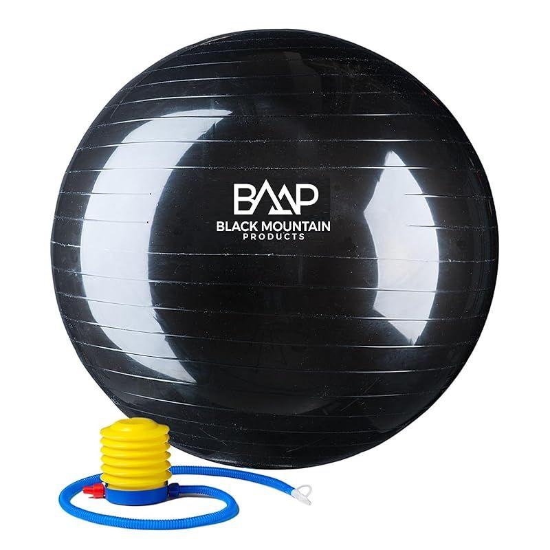 Black Mountain Products アンチバースト エクササイズ 安定ボール ポンプ付き ブラック 2000ポンド|75cm 1