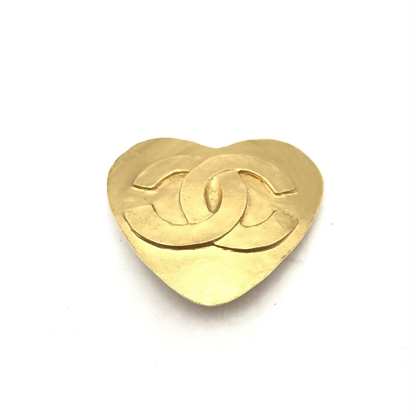 シャネル ブローチ 95P ゴールド ダブルハート ココマーク ヴィンテージ シャネル ブローチ 95P ゴールド ダブルハート ココマーク