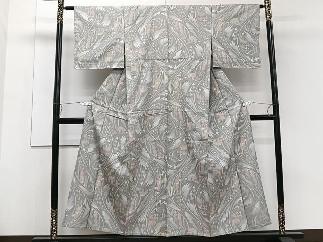 平和屋着物○お召 微塵格子 正絹 逸品 未使用 AAAY1789np 平和屋