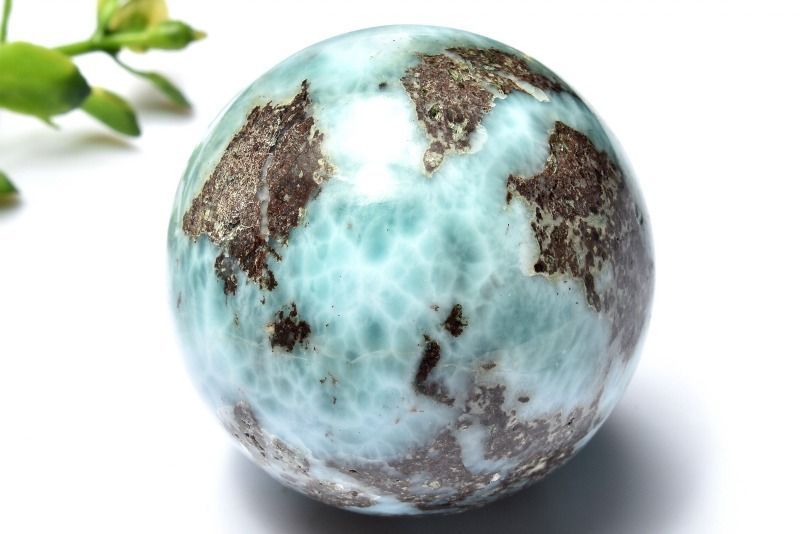 １点物 大珠 三大ヒーリング ラリマー 40mm 丸玉 台座付き スフィア パワーストーン 天然石 _CG6605 宅急便 NEXPOTALLINN_EU