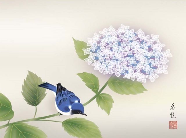 種類3：f8 販売済み 額絵 西尾香悦 紫陽花 f8・f6・f4サイズ 現代日本