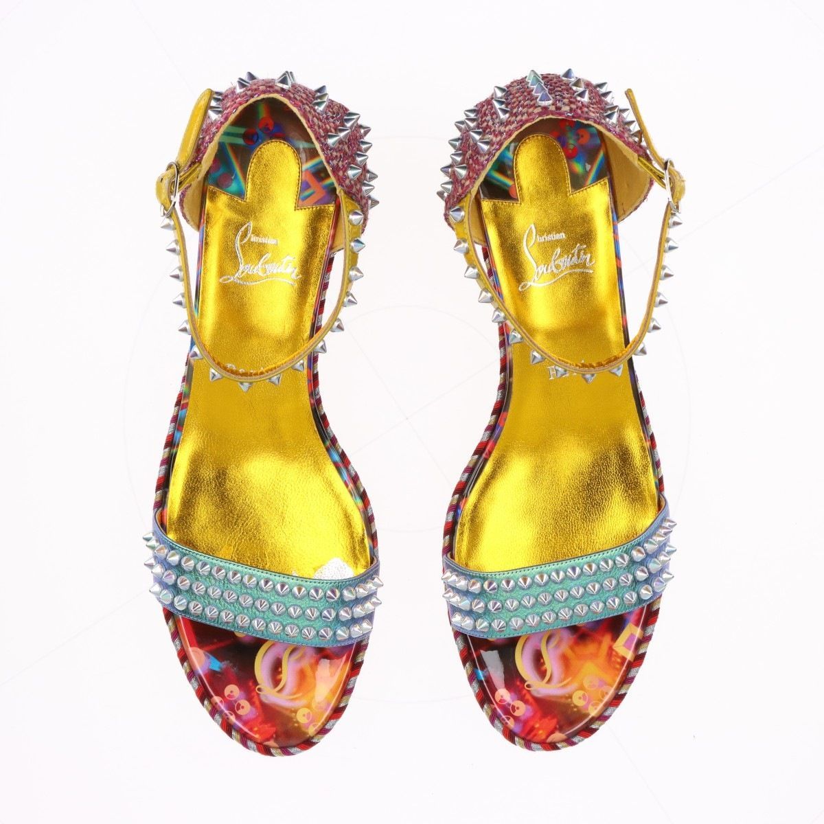 美品 クリスチャンルブタン ウェッジソールサンダル マドモニカ スタッズ 美品 クリスチャンルブタン ウェッジソールサンダル マドモニカ