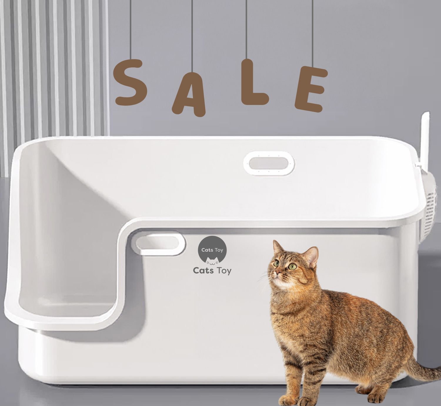 商品♪ 選べる2 Cats Toy 82サイズ 猫 トイレ 猫トイレ ホワイト グレー 大きい 軽い 飛散 防止 おしゃれ キャッツ トイ おしっこ 防臭 インテリア 北欧 デザイン シンプル 軽い ストレス 軽減 お掃除 楽々
