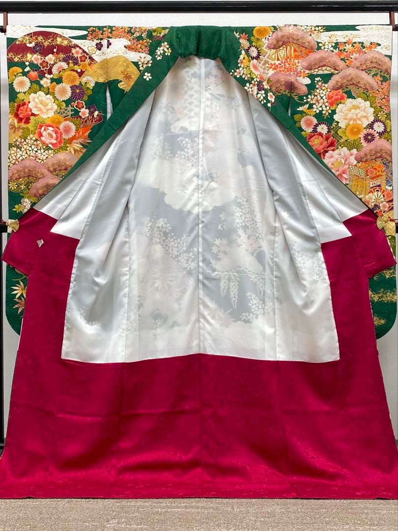 振袖 豪華 刺繍 金駒 金彩 紋意匠 身丈175cm 撥水加工済 トールサイズ