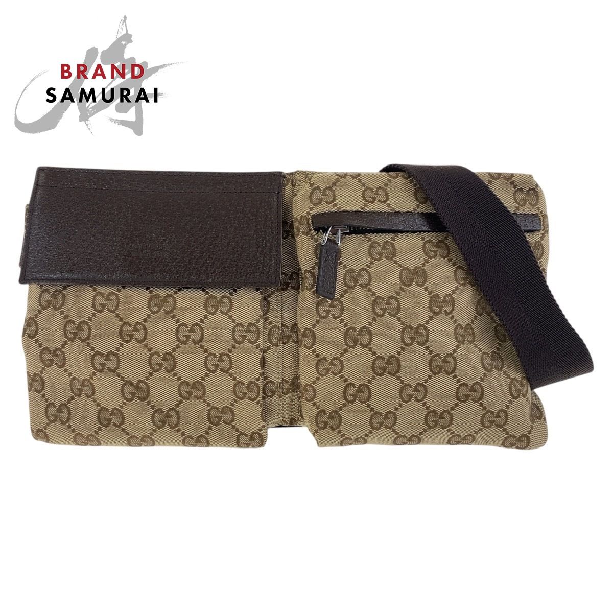 美品 GUCCI グッチ ベージュ ブラウン シルバー金具 GGキャンバス 