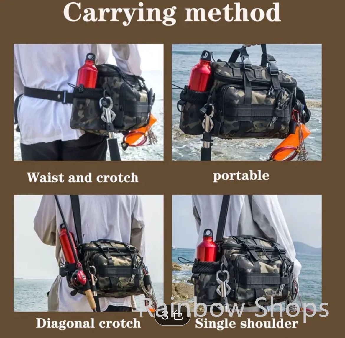 新品未使用】釣り用タックルバッグ 海水釣りギアバッグ 大型