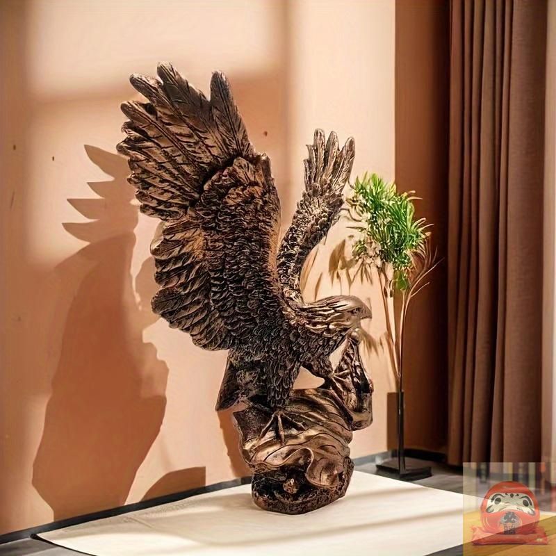 鷲 彫刻 金色 置物 アンティーク 美術品 アート イーグル 置き物 オブジェ イーグル 鷲 ワシ 鳥 羽根 飛び立つ バード