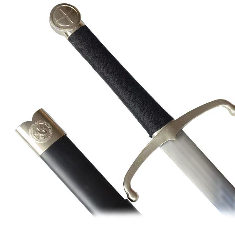 中世十字剣 片手西洋剣 炭素鋼刃 × 合金ブラック装具 全長 115cm