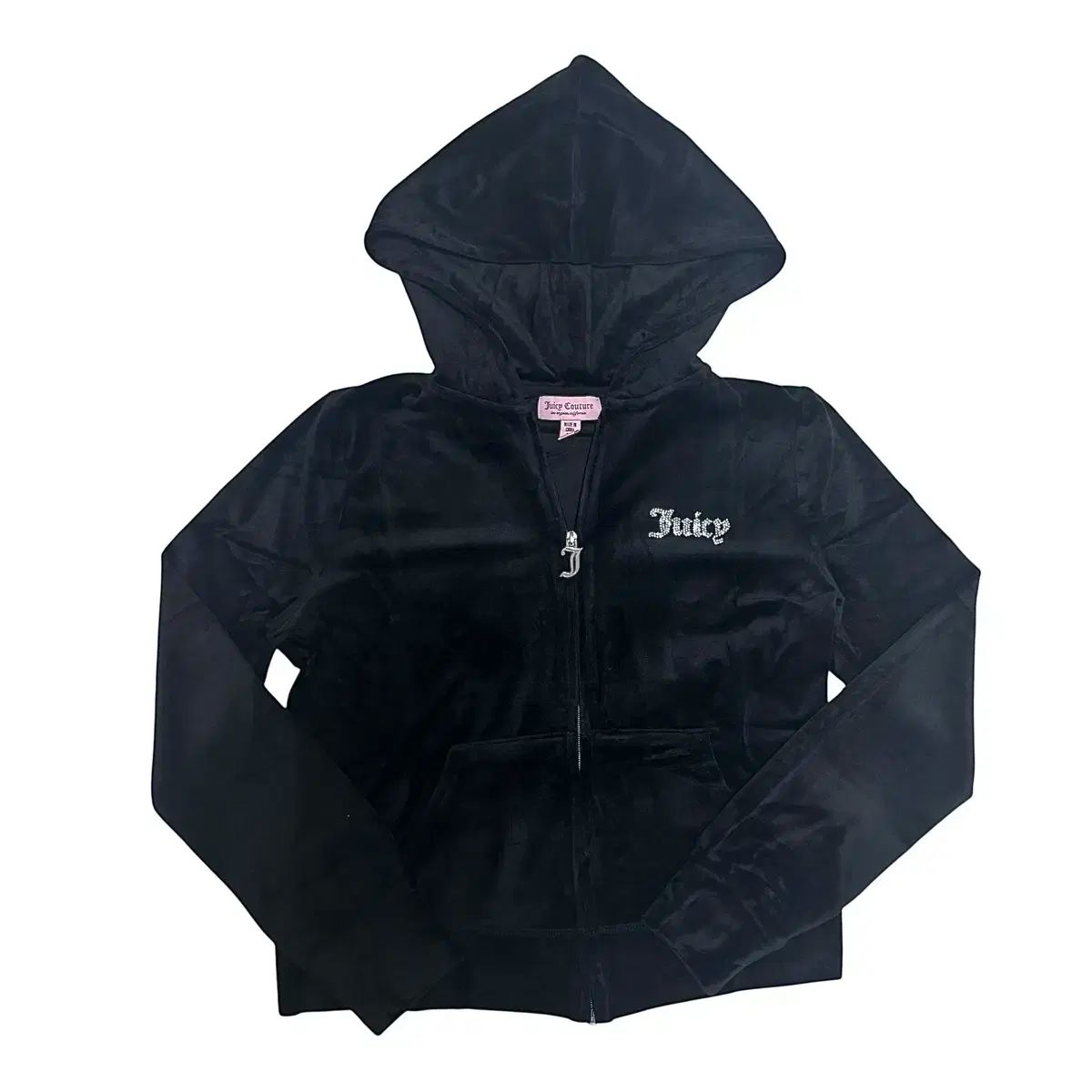 JUICY COUTURE ジューシークチュール クロップド ツアーベルベット フードジップアップ