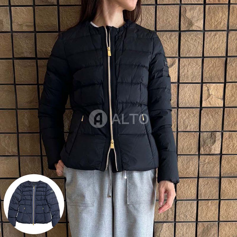 TATRAS ブラック ダウンジャケット ブレヴァ タトラス TATRAS TATRAS ダウンジャケット BREVA ブレヴァ ノーカラー