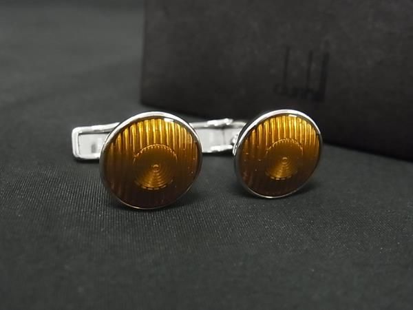 美品ダンヒル ボタンモチーフ カフリンクス カフス シルバー