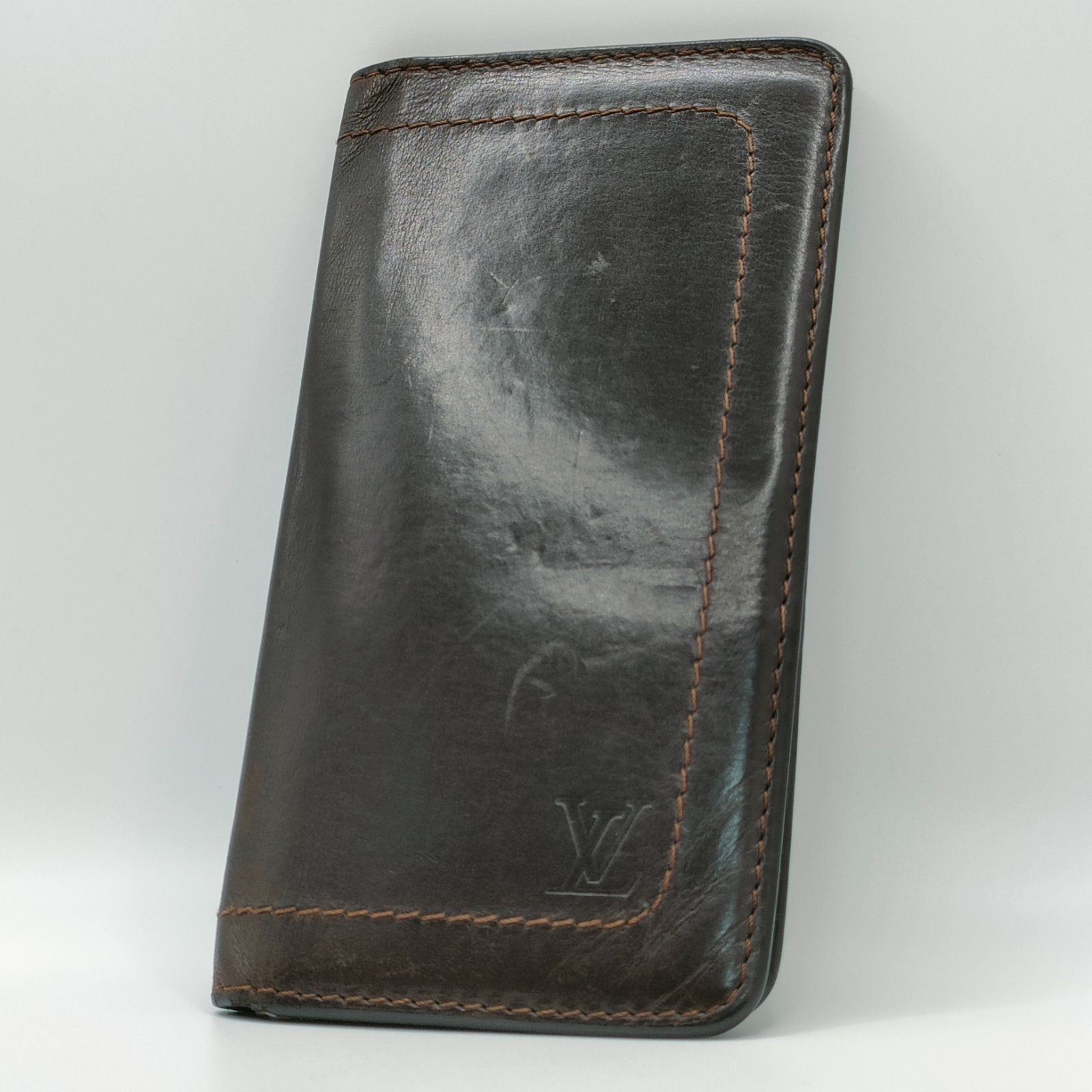 12☆希少/良品♪ポルト バルール カルトクレディ ユタ 長財布 ダークブラウン 19560-7.jpg