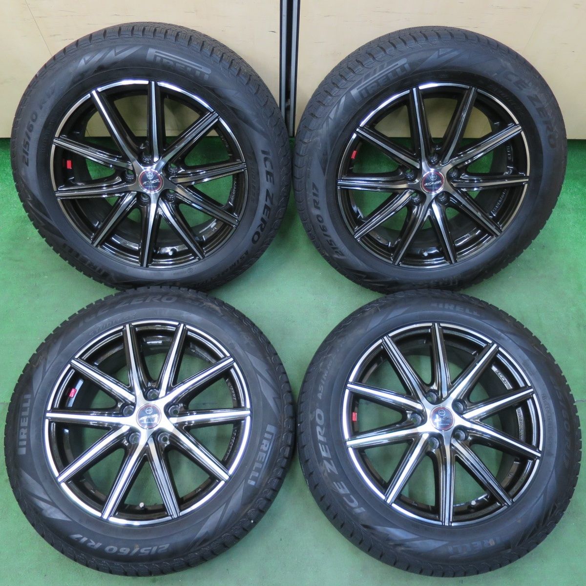[美品2022製]215/60R17-7J+48 スタッドレス社外アルミセット スタッドレスタイヤアルミホイールセット 215/60R17