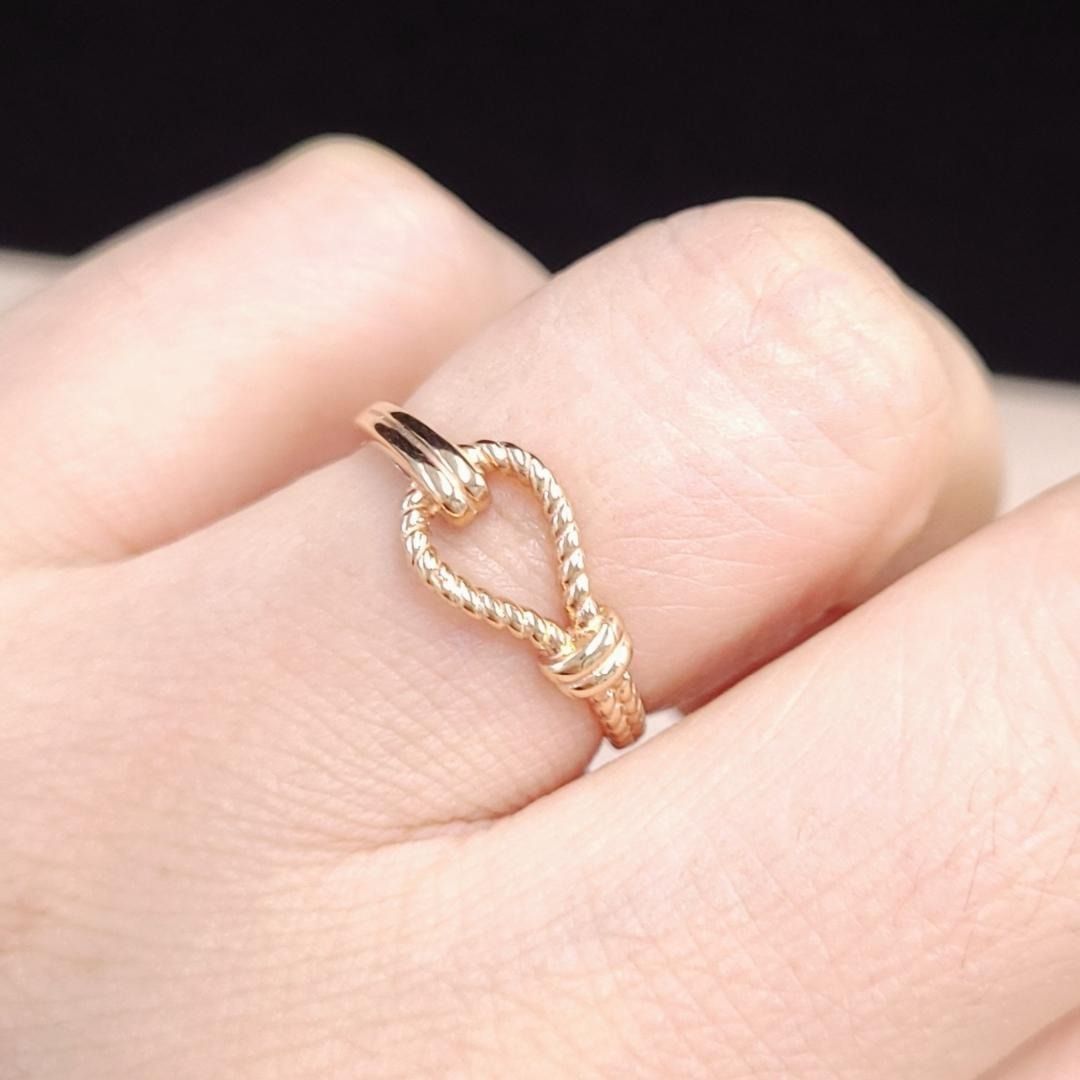 美品！18金 K18 PG ピンクゴールド 結び目 縁結び ノット リング 美品！18金 K18 PG ピンクゴールド 結び目 縁結び ノット リング